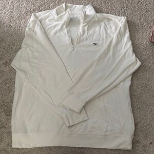 Vineyard Vines Cream Zip-Up Sweater